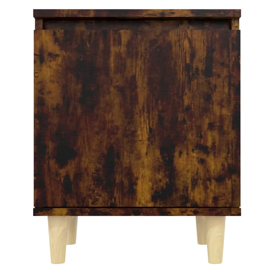 Tables de chevet et pieds en bois 2 pcs Chêne fumé 40x30x50 cm - 5