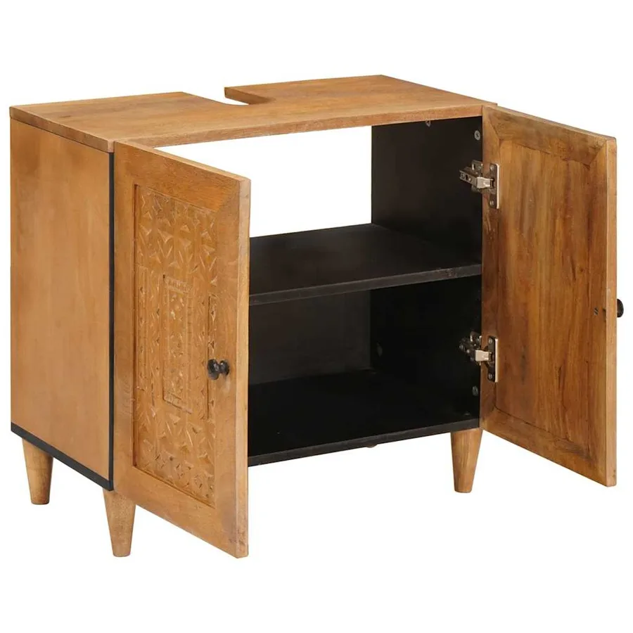 Cabinet de salle de bain Marron Clair 62 x 33 x 58 cm - 2