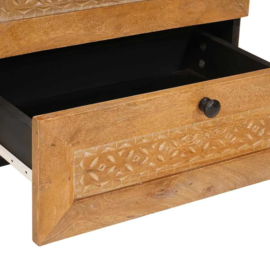 Table de chevet Marron Clair 50 x 33 x 62 cm Bois d'ingénierie - 7
