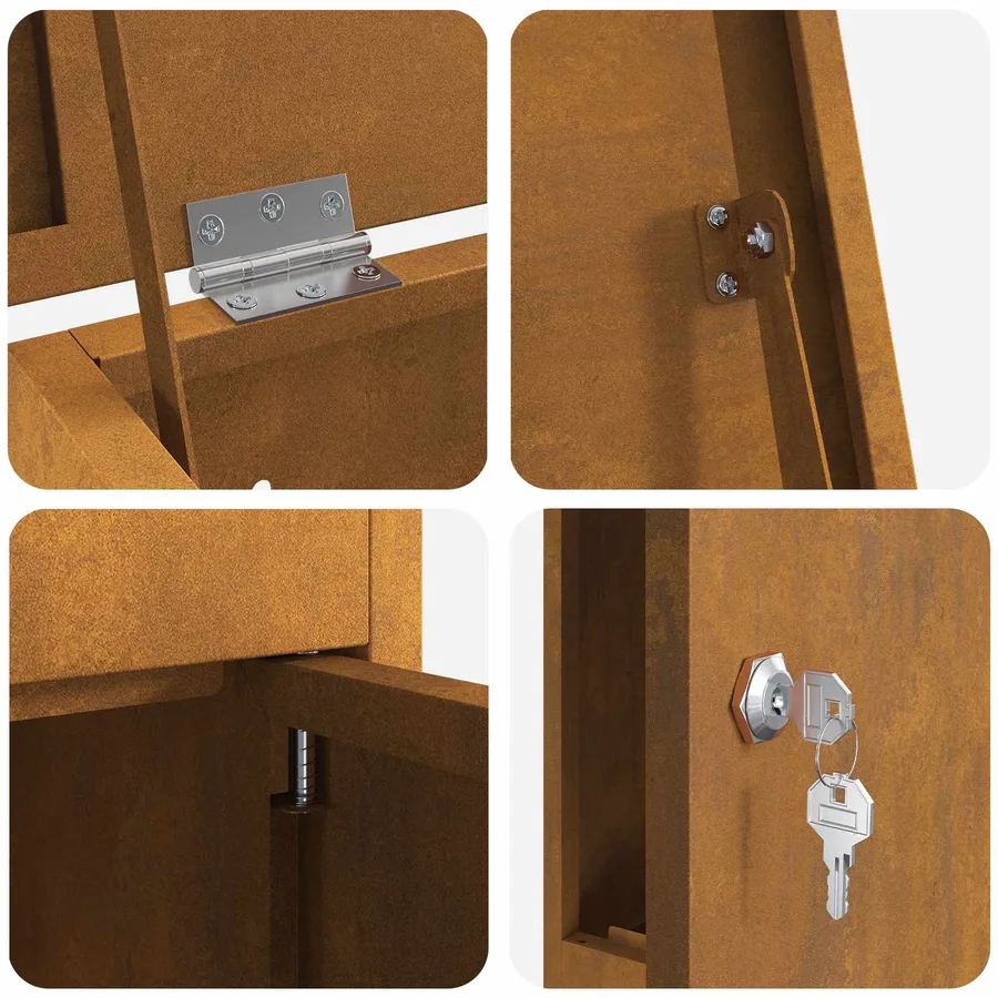 Boîte de dépôt de colis avec porte Rouillé 44,5 x 29 x 110,5 cm - 9