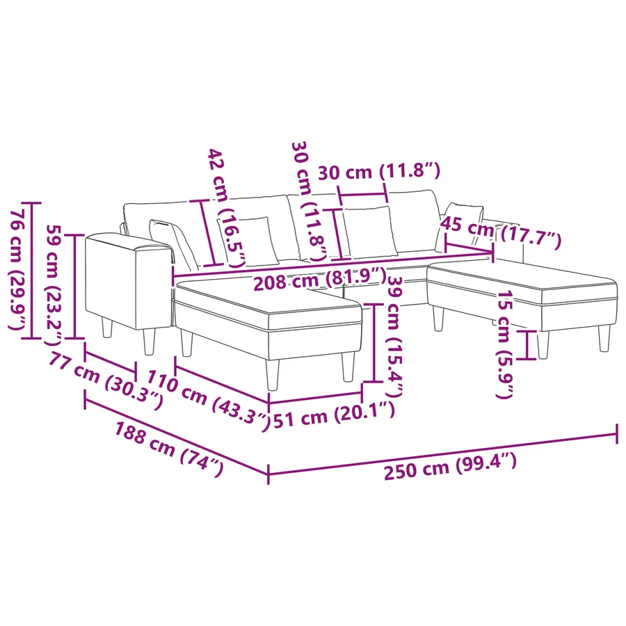 Canapé avec coussin 3 pcs Vert foncé tissu - 10