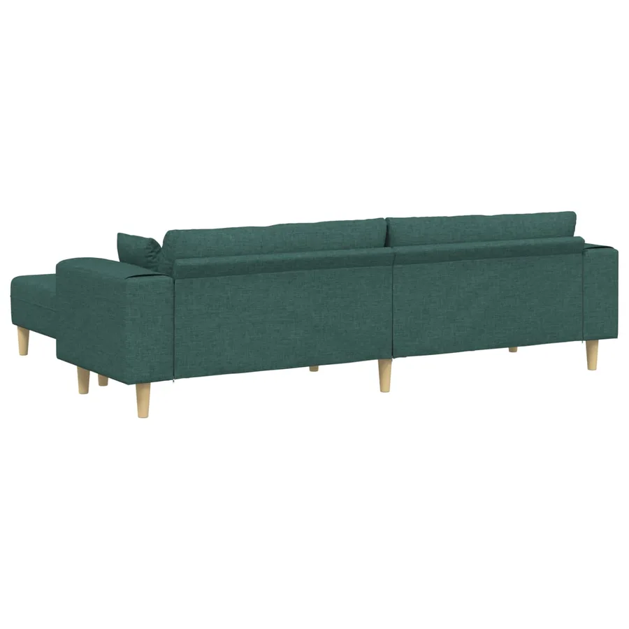 Canapé avec coussin 3 pcs Vert foncé tissu - 6