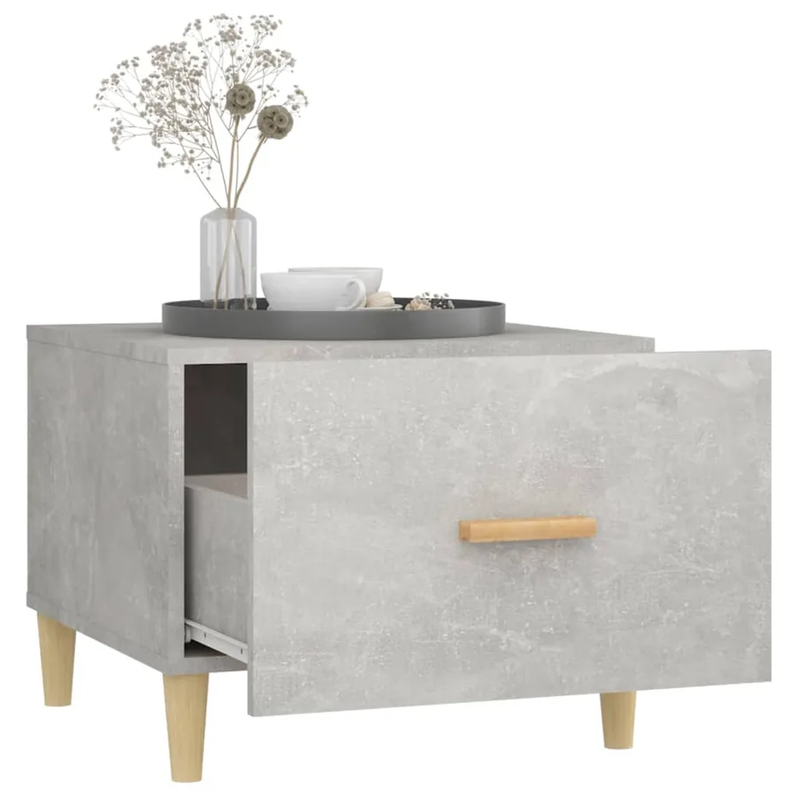 Table basse Gris béton 50x50x40 cm Bois d'ingénierie - 5