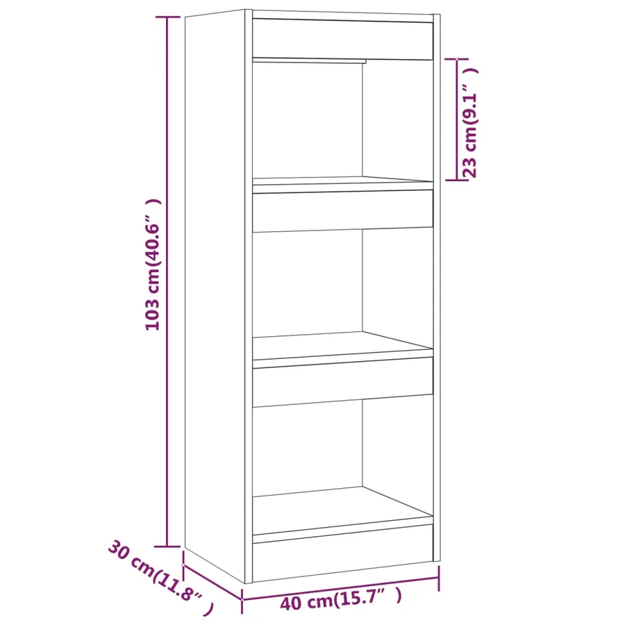 Bibliothèque/séparateur de pièce blanc bois d'ingénierie - 7