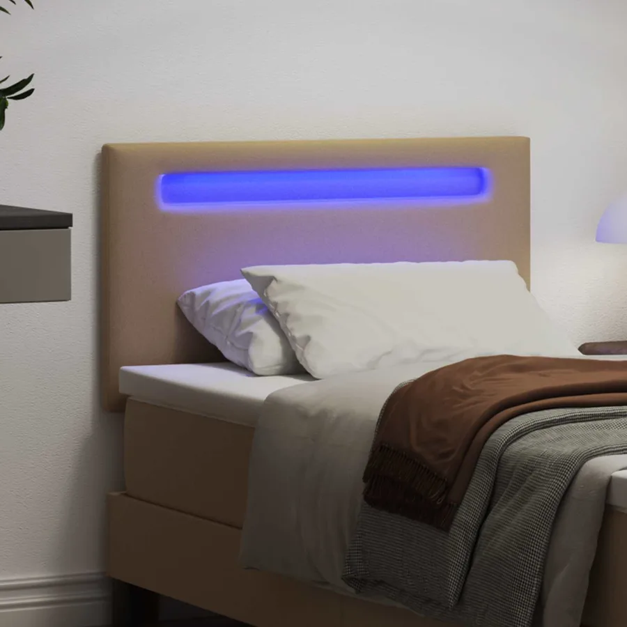 Tête de lit LED Cappuccino 100 cm Cuir synthétique - 3