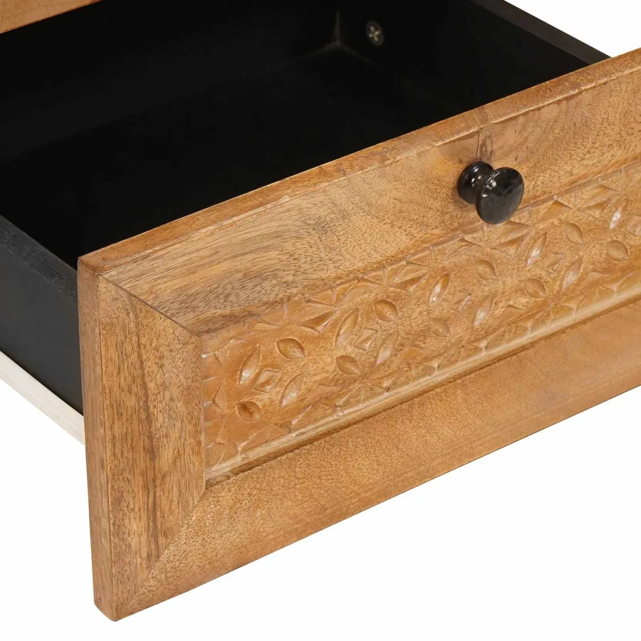 Table de chevet Marron Clair 40 x 33 x 46 cm Bois d'ingénierie - 12