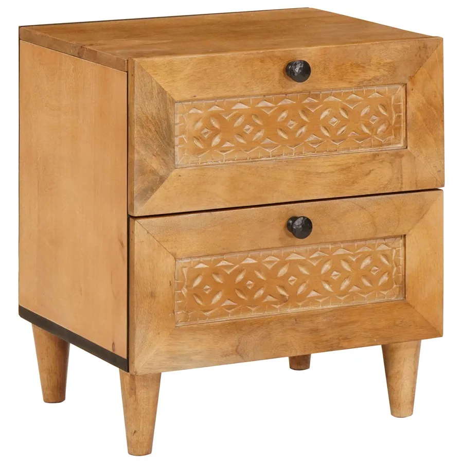 Table de chevet Marron Clair 40 x 33 x 46 cm Bois d'ingénierie - 3