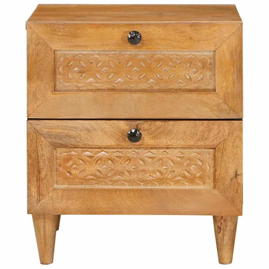 Table de chevet Marron Clair 40 x 33 x 46 cm Bois d'ingénierie - 6