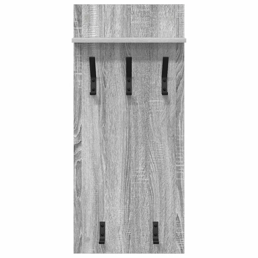Porte-manteau mural avec étagère Gris Sonoma 40 x 10 x 90 cm - 5