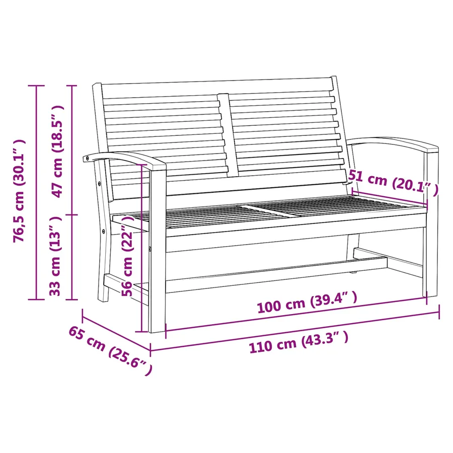 Ensemble de canapé de jardin 3 pcs Naturel Bois de teck massif - 8