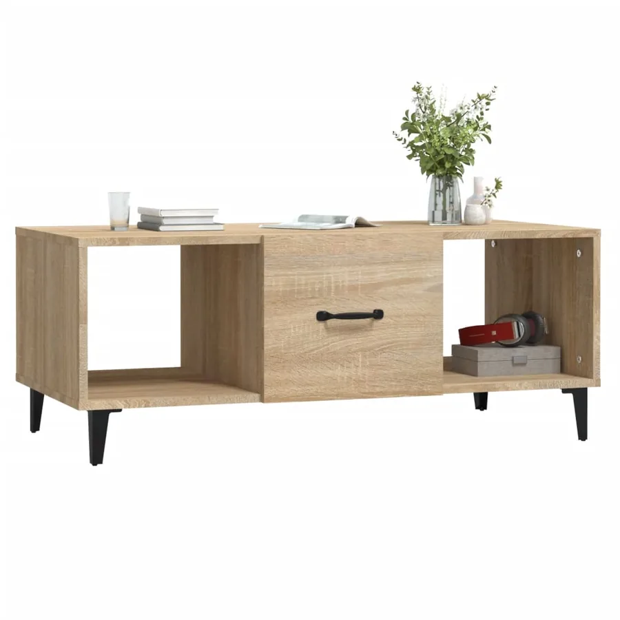 Table basse Chêne sonoma 102x50x40 cm Bois d'ingénierie - 4