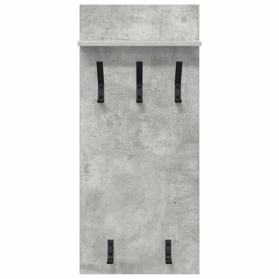 Porte-manteau mural avec étagère Gris béton 40 x 10 x 90 cm - 5