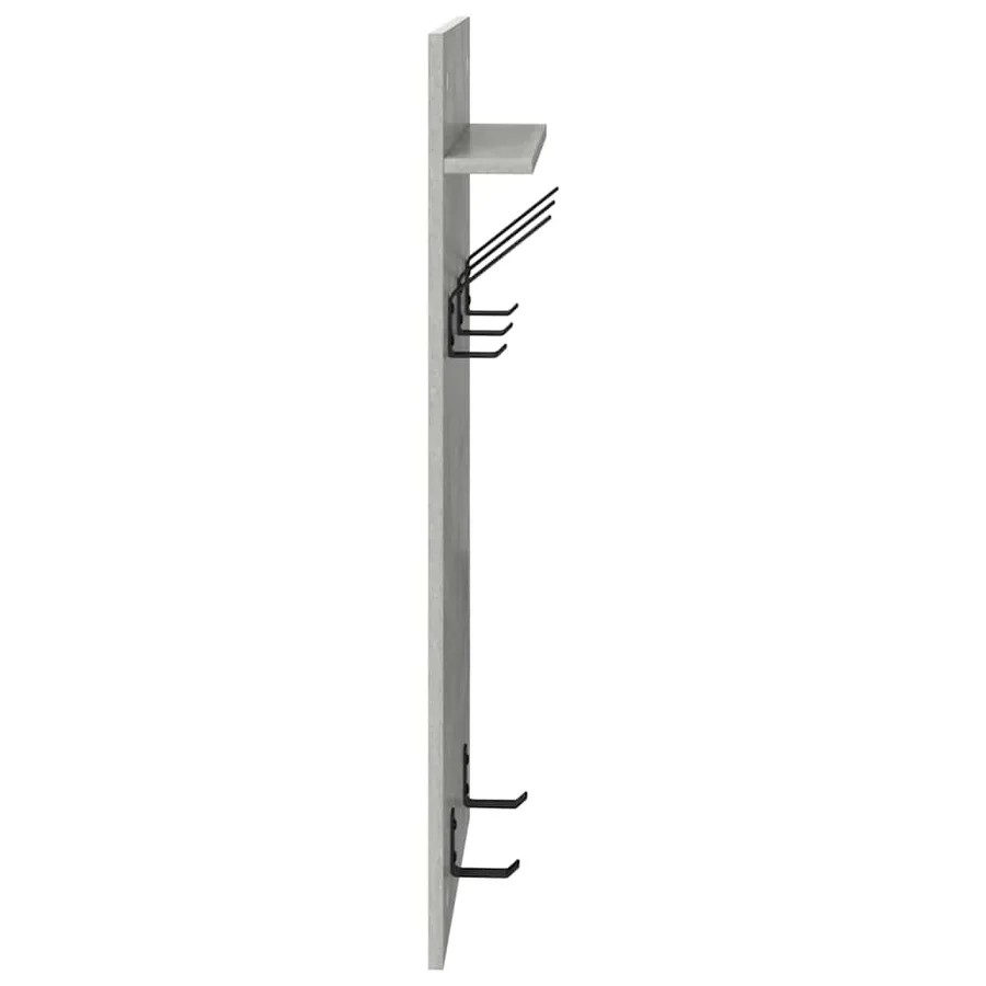 Porte-manteau mural avec étagère Gris béton 40 x 10 x 90 cm - 6