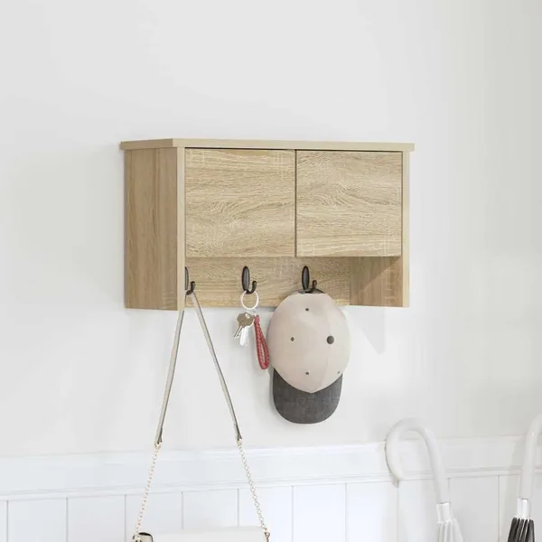 Porte-manteau mural avec étagère Chêne Sonoma 50 x 20 x 30 cm