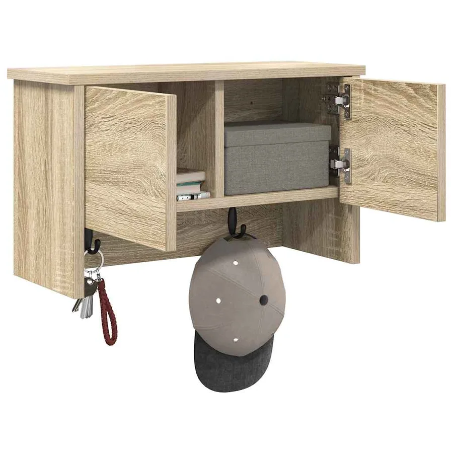 Porte-manteau mural avec étagère Chêne Sonoma 50 x 20 x 30 cm - 3