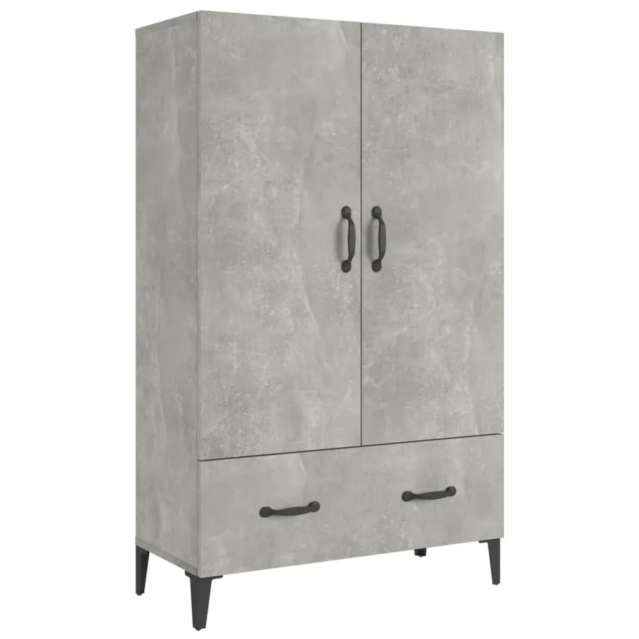 Buffet haut Gris béton 70x31x115 cm Bois d'ingénierie - 2