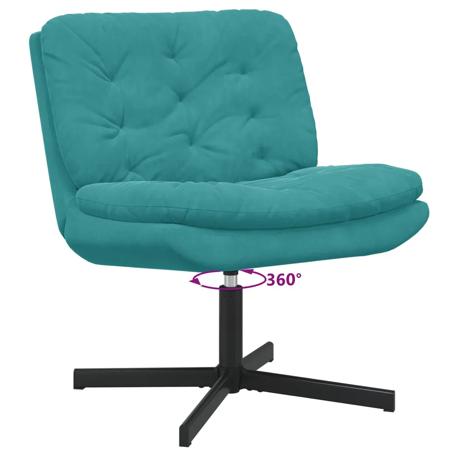 Fauteuil relaxant pivotant Turquoise 63 x 75 x 76 cm Velours - 5
