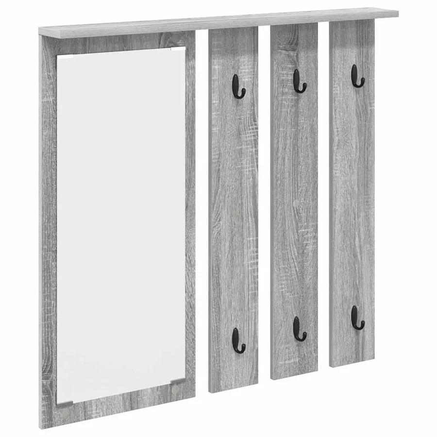 Porte-manteau mural avec étagère Sonoma gris 84 x 10 x 80 cm - 2