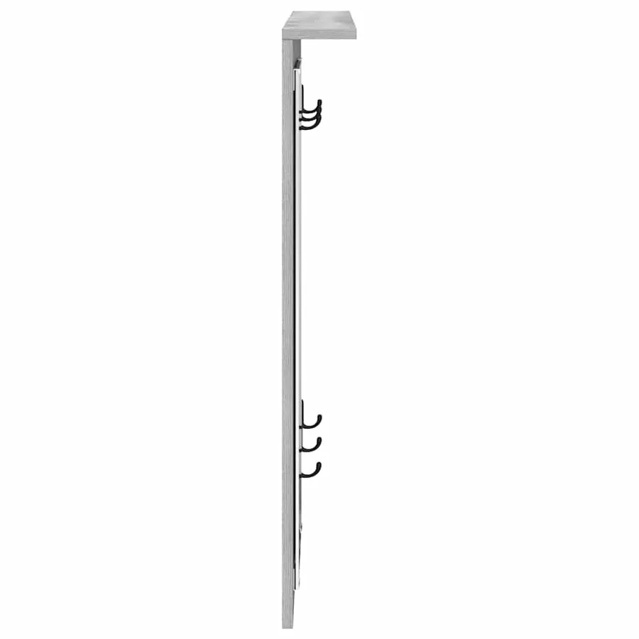 Porte-manteau mural avec étagère Sonoma gris 84 x 10 x 80 cm - 6