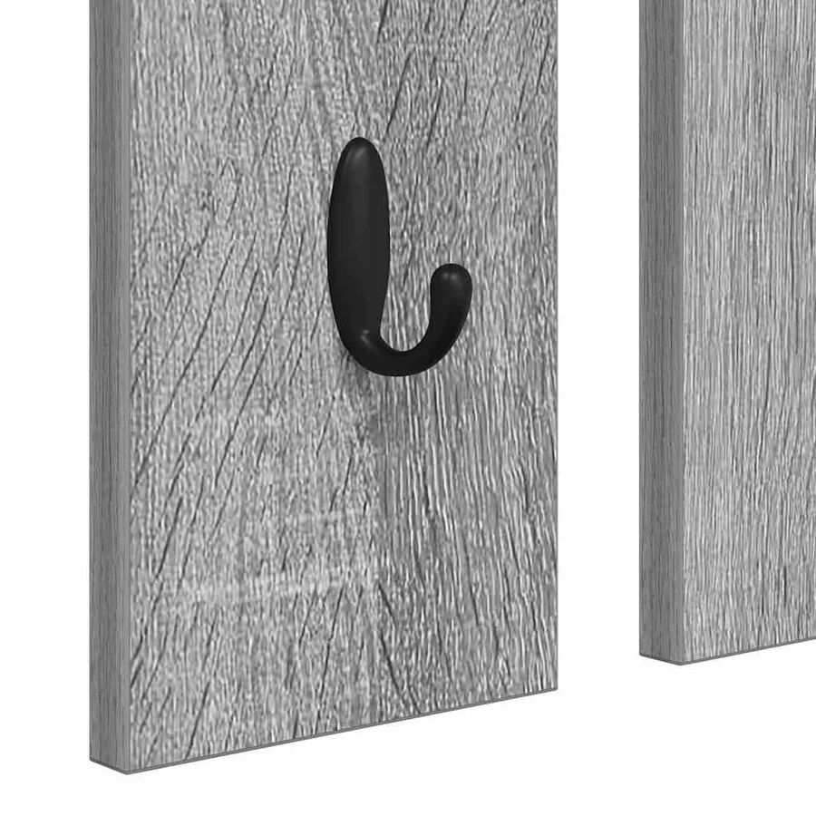 Porte-manteau mural avec étagère Sonoma gris 84 x 10 x 80 cm - 9