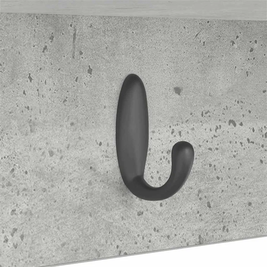 Porte-manteau mural avec étagère Gris béton 50 x 16 x 26 cm - 9