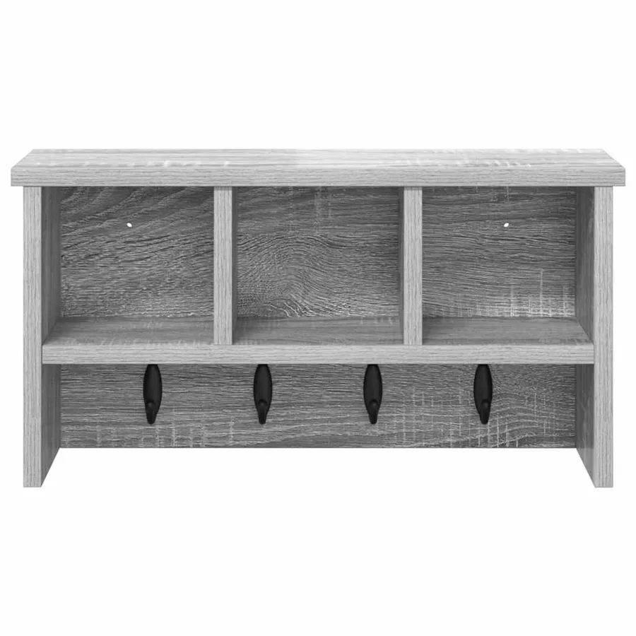 Porte-manteau mural avec étagère Gris Sonoma 50 x 16 x 26 cm - 5