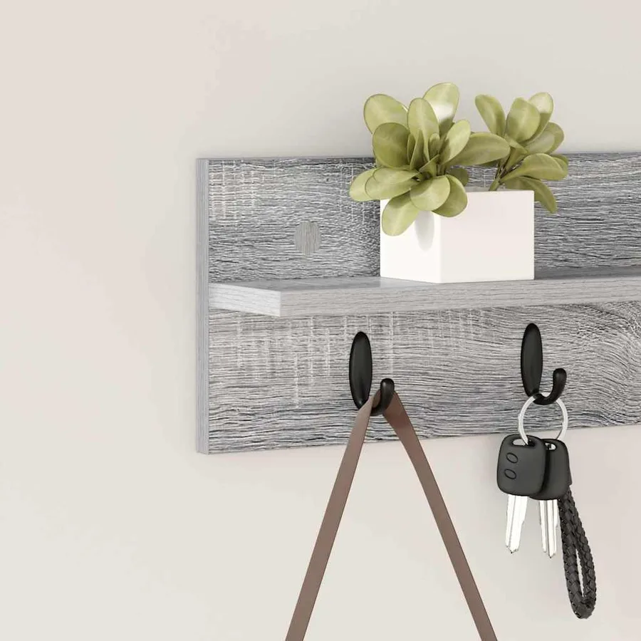 Porte-manteau mural Montage mural Gris Sonoma 60 x 10,5 x 18 cm - 4