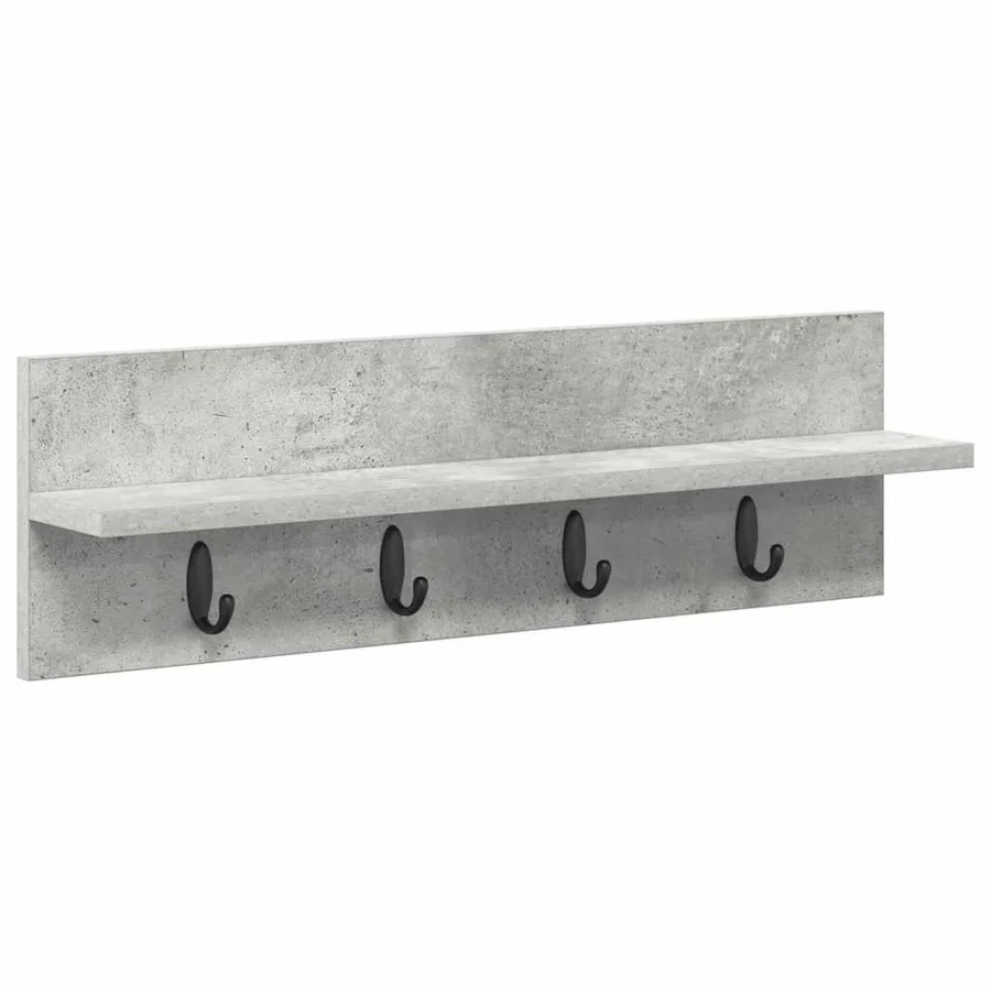 Porte-manteau mural Montage mural Gris béton 60 x 10,5 x 18 cm - 2