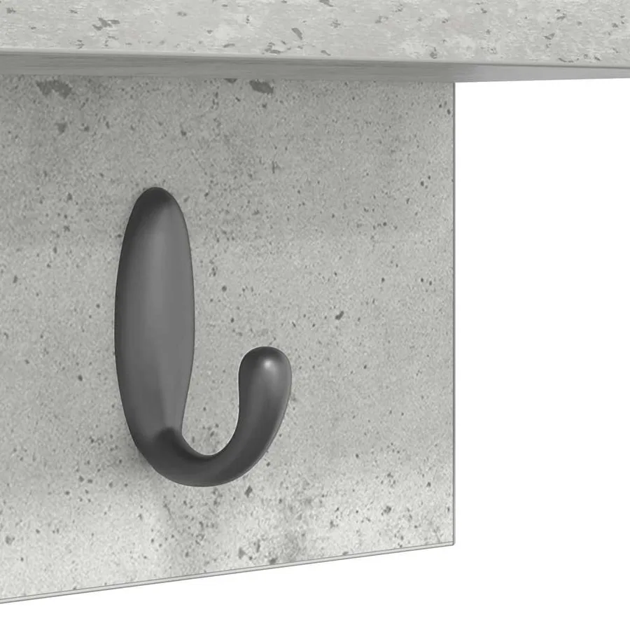 Porte-manteau mural Montage mural Gris béton 60 x 10,5 x 18 cm - 9