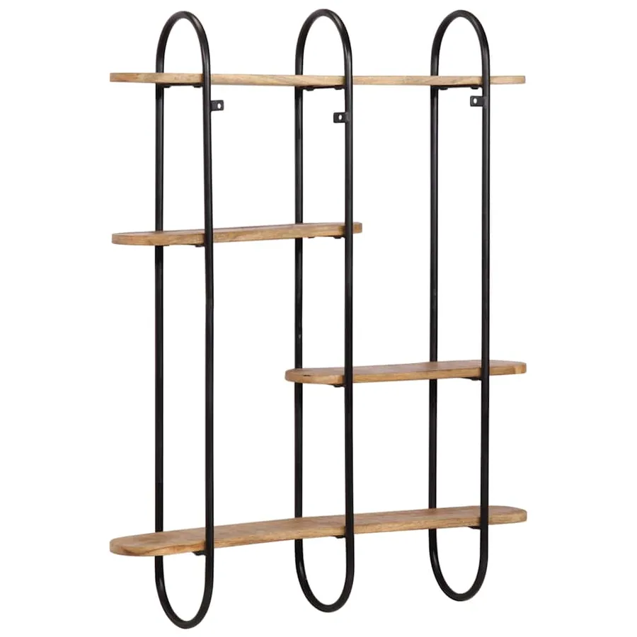 Étagère murale 90 x 20 x 116,5 cm en bois massif brut de manguier - 5