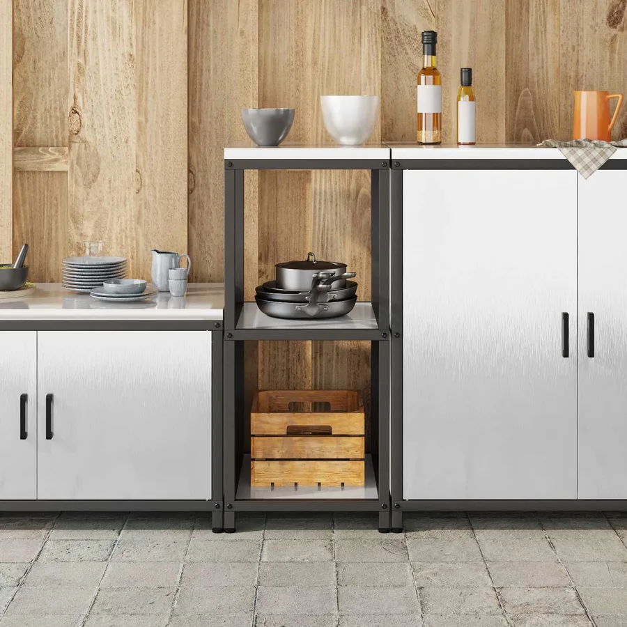 Rangement de cuisine HATTEM Argenté 40 x 50 x 92 cm Acier - 4