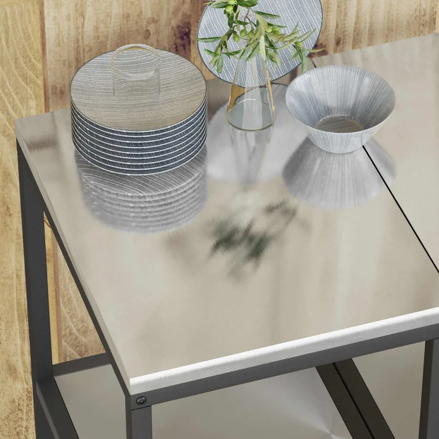 Rangement de cuisine HATTEM Argenté 40 x 50 x 92 cm Acier - 5