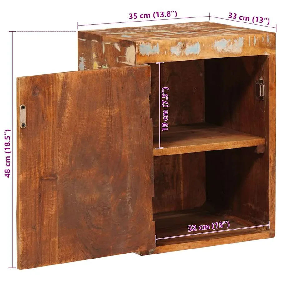 Table de chevet Marron Bois massif de récupération - 11
