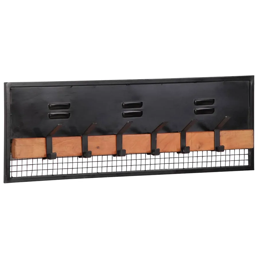 Porte-manteaux mural 90x11x30 cm bois massif de manguier - 10
