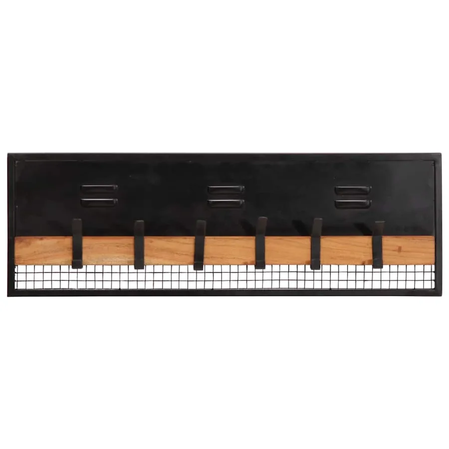 Porte-manteaux mural 90x11x30 cm bois massif de manguier - 2