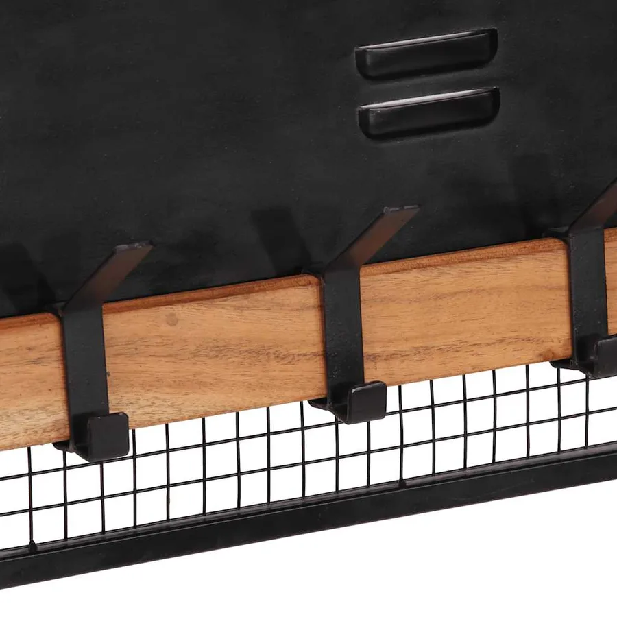 Porte-manteaux mural 90x11x30 cm bois massif de manguier - 5