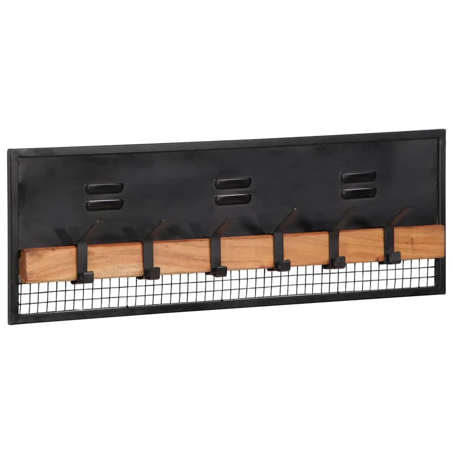 Porte-manteaux mural 90x11x30 cm bois massif de manguier - 9