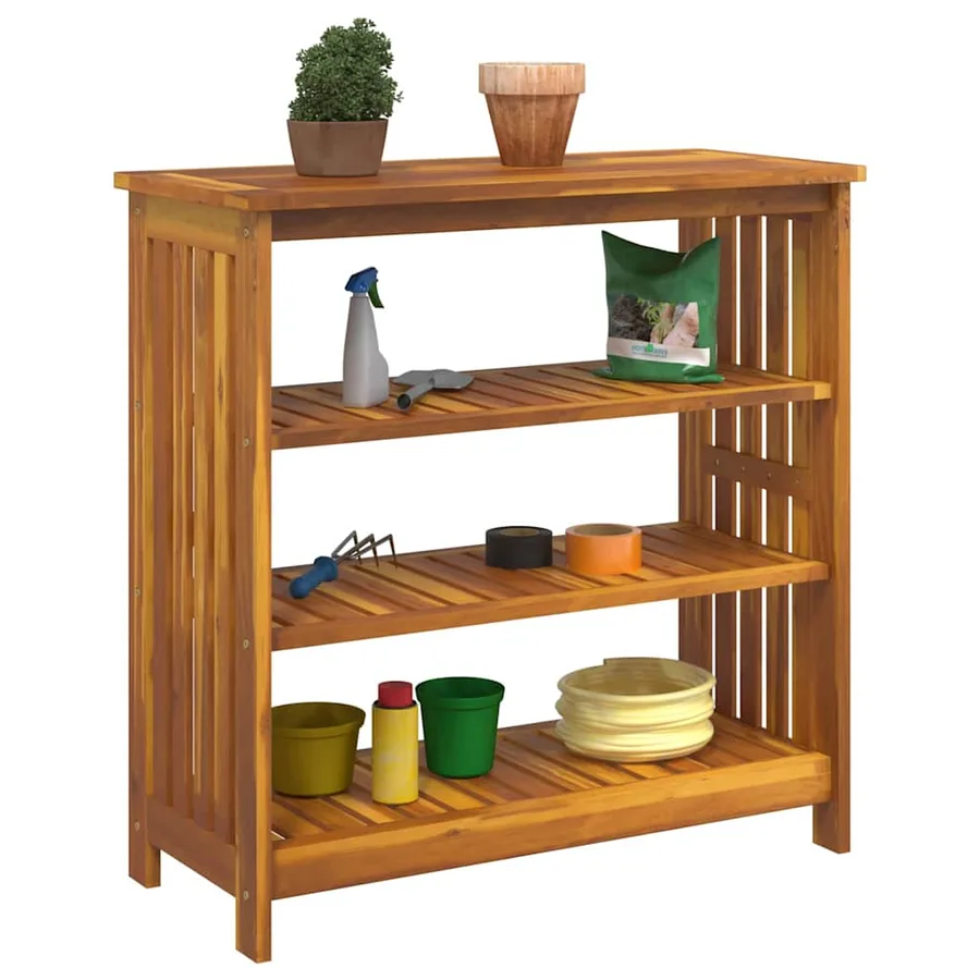 Armoire de jardin Naturel 90 x 40 x 90cm Bois d'Acacia Massif - 3