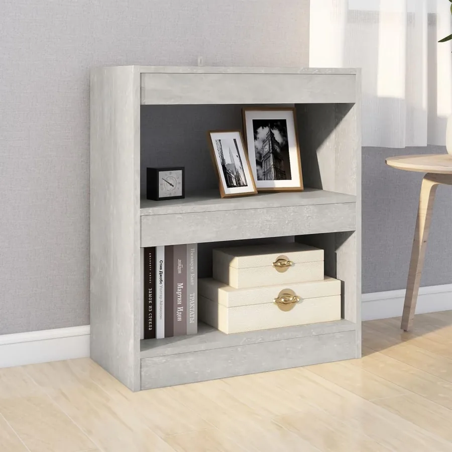 Bibliothèque/Séparateur de pièce Gris béton 60x30x72 cm - 3