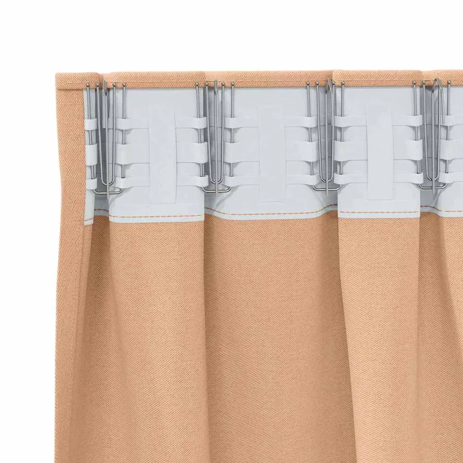 Rideaux occultants avec anneaux 2 pcs Marron Clair 245 x 140 cm - 5