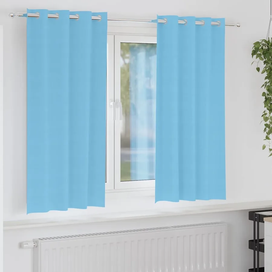 Rideaux occultants avec anneaux 2 pcs Bleu clair 175 x 140 cm