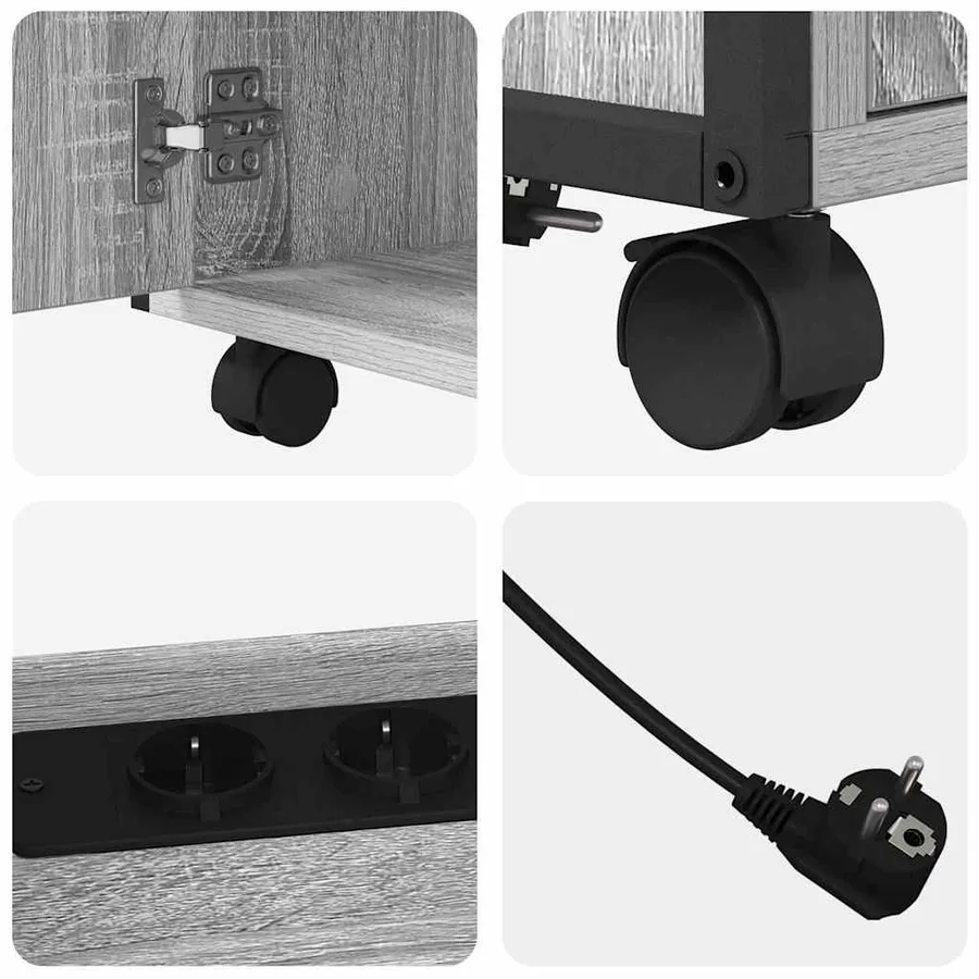 Cabinet avec Station de Charge Gris Sonoma 61 x 46 x 67 cm - 8