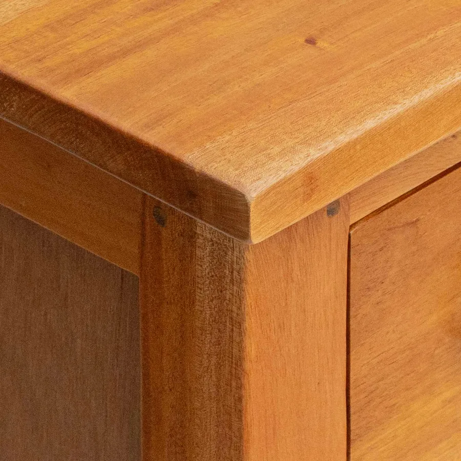 Commode Naturel 45 x 35 x 100,5 cm Bois de Mahogany Massif - 9