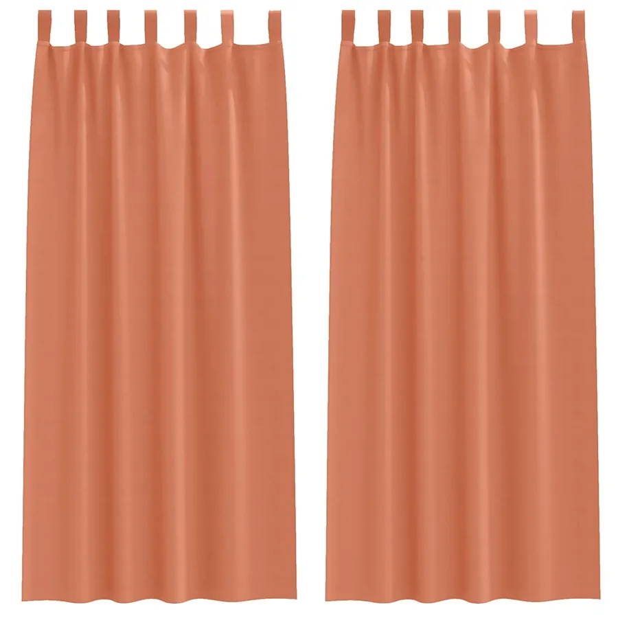 Rideaux occultants avec anneaux 2 pcs Couleur terre cuite - 2