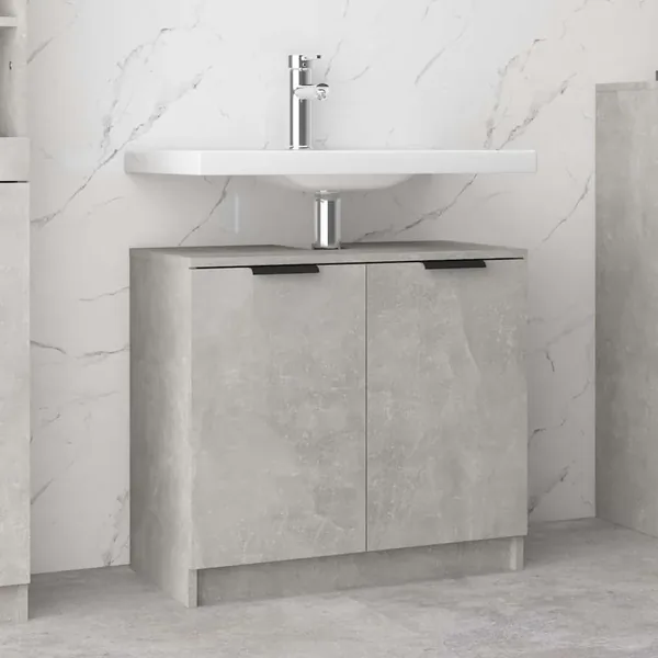 Armoire de bain Gris béton 64,5x33,5x59 cm Bois d'ingénierie