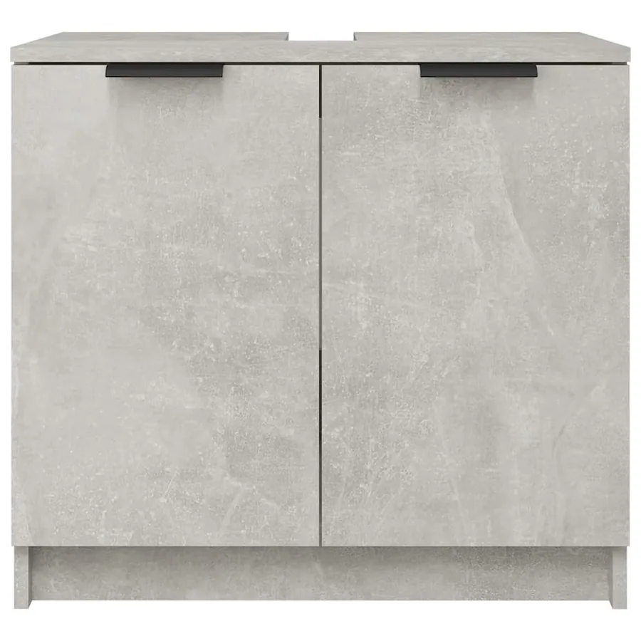 Armoire de bain Gris béton 64,5x33,5x59 cm Bois d'ingénierie - 7