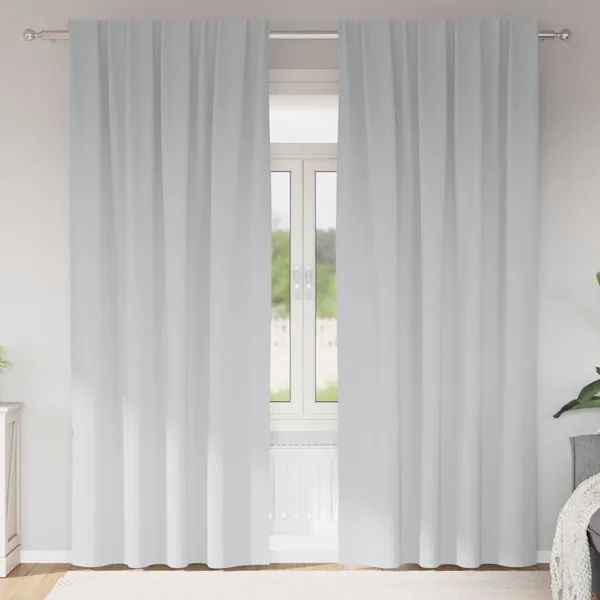 Rideaux occultants avec anneaux 2 pcs Gris pâle 260 x 140 cm