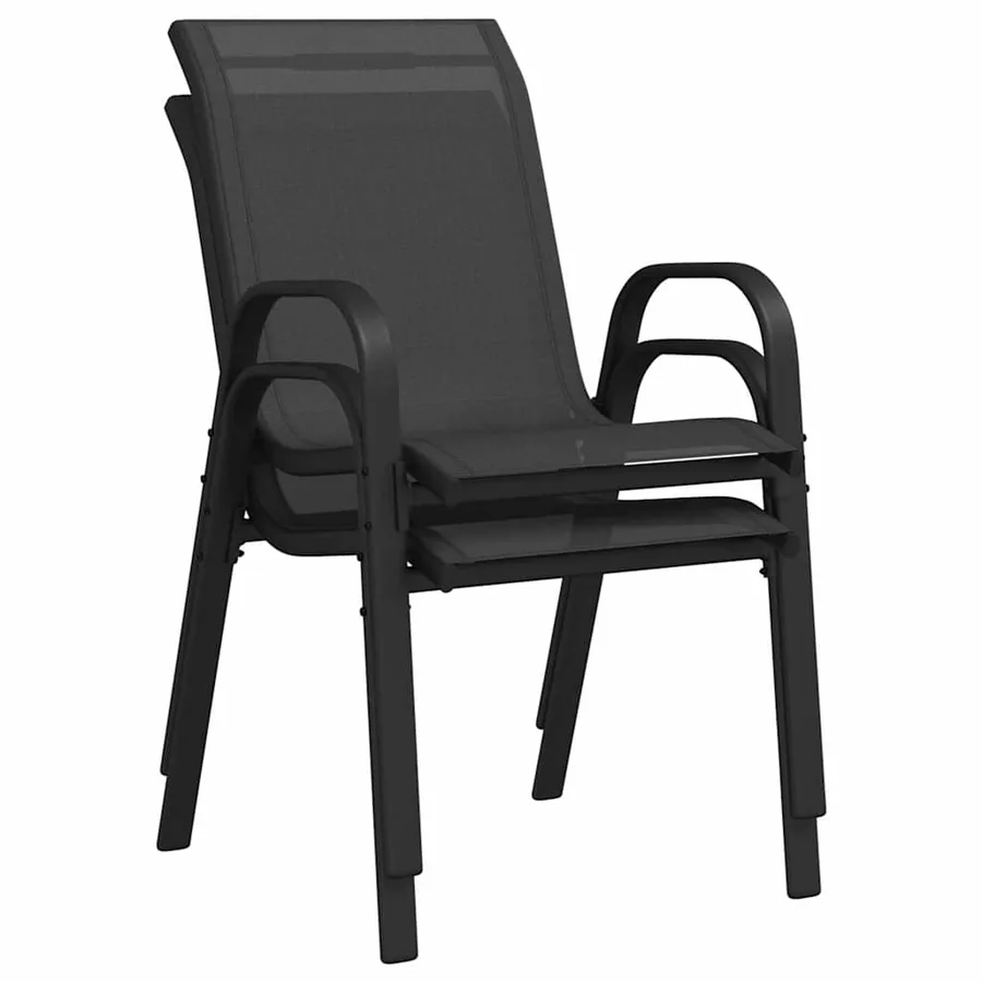 Ensemble bistro de jardin 3 pcs Noir Acier - 8
