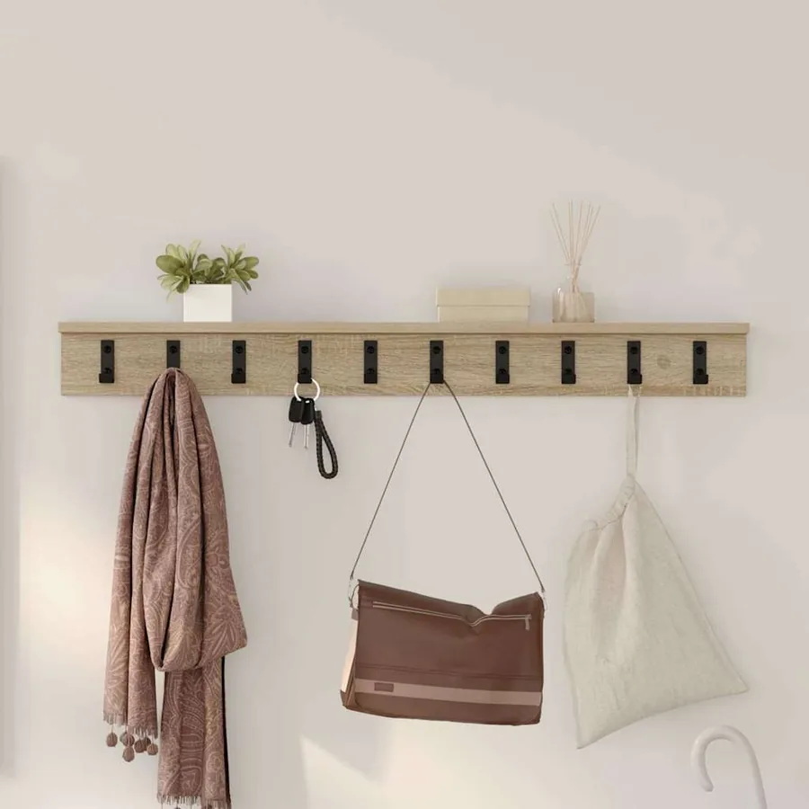 Porte-manteau mural Chêne Sonoma 100 x 10,5 x 10,5 cm