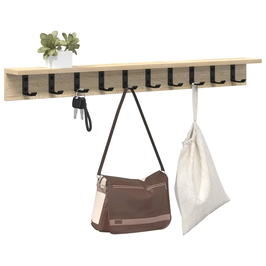 Porte-manteau mural Chêne Sonoma 100 x 10,5 x 10,5 cm - 3